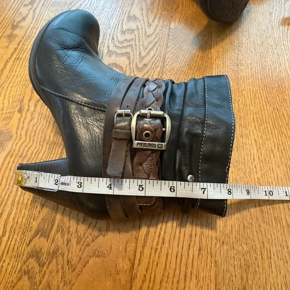 PIKOLINOS Brown leather Verona Strappy ankle boots Sz 41 US 10.5 Black Brown